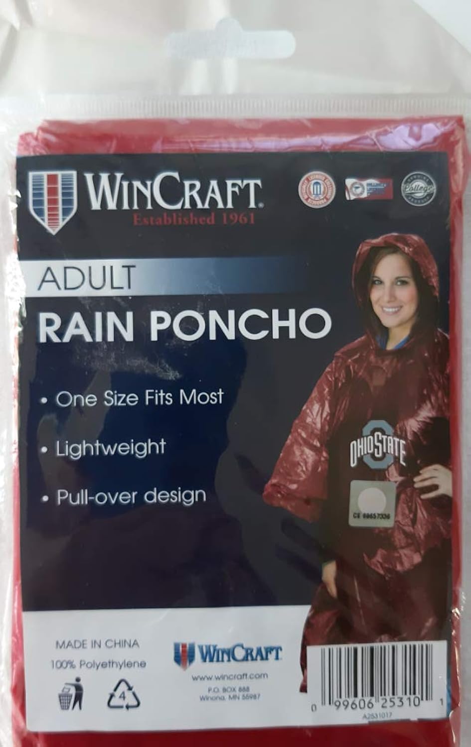 WinCraft NCAA womens Rain Poncho