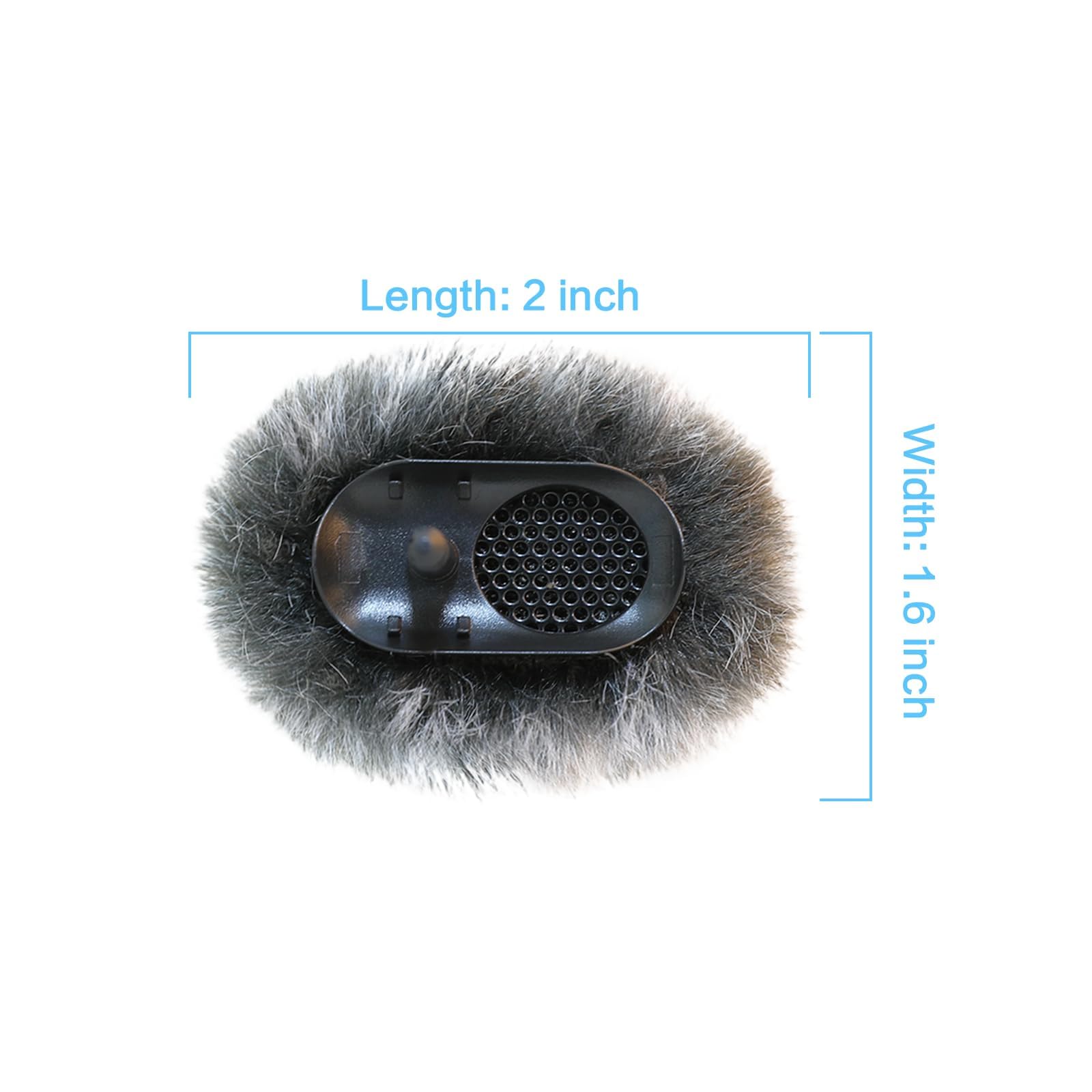 Hangcheng Microphone Windscreen for DJI MIC 2/ OSMO POCKET 3 Microphone Furry Wind Muff (Not for DJI Mic 1), 2 Packs - Image 4