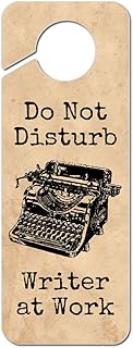 Do Not Disturb Writer at Work Plastic Door Knob Hanger Sign