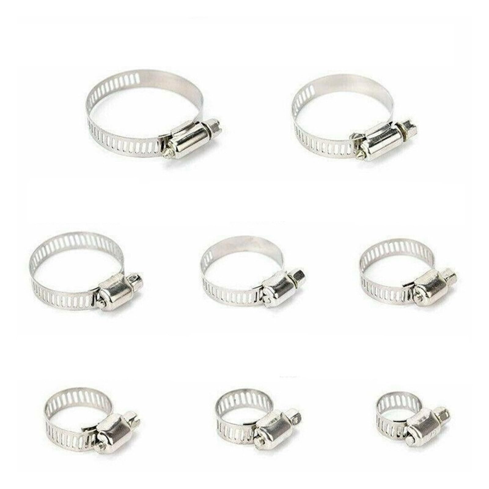 Abrazadera de manguera ajustable de 8-44mm, engranaje de tornillo sin fin, conjunto con rizador, abrazadera de manguera de combustible for tubería de agua, fontanería, mecánica automotriz, 91 Uds.