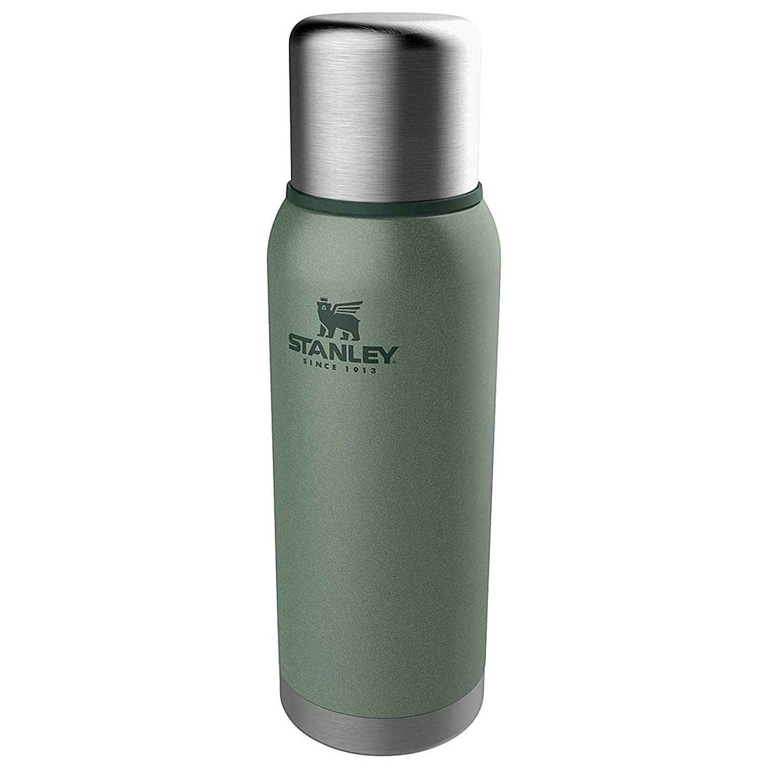 Stanley 1913 Adventure Thermos 1L - Hammertone Green | Maintient la Température 24h (Chaud/Froid) - Bouteille Isotherme - Sans BPA - Termosse Cafe Chaud - Gourde Inox