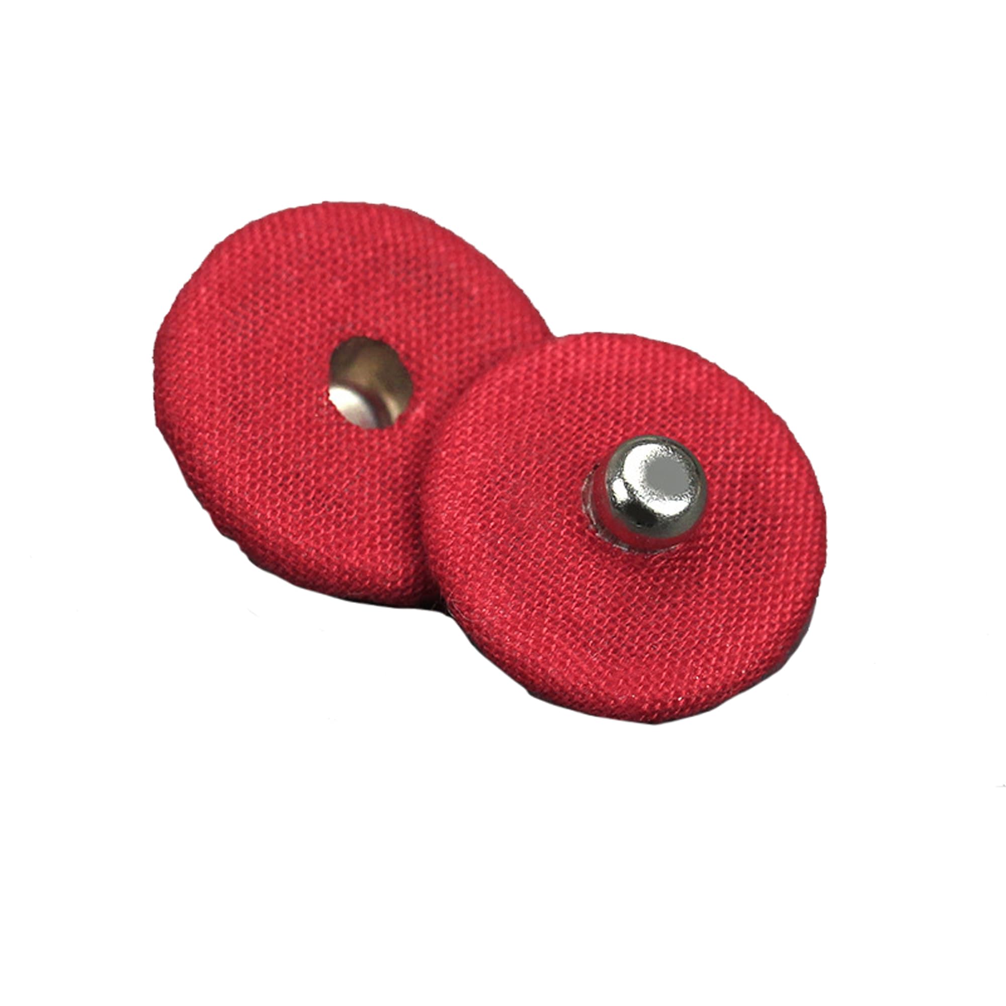 Lyracces Fabric Covered Brass Snap Fastener Press Studs Sewing Buttons Popper Tich 23mm 0.9in 10pcs (red)