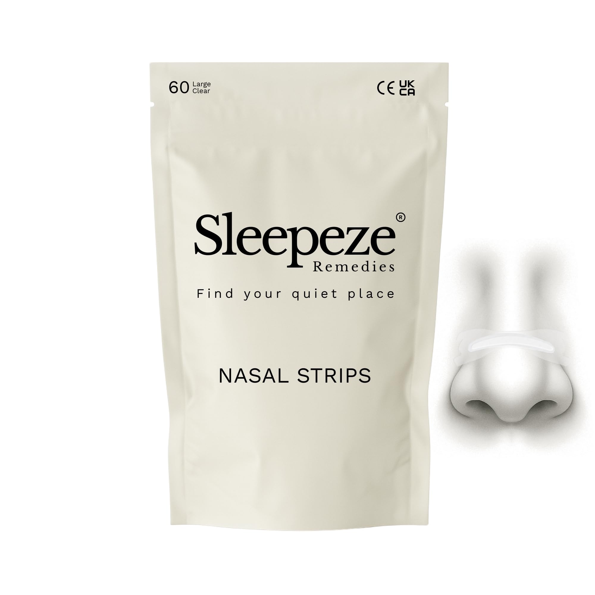 – Nasal Strips Large, Clear (x 60 Pack) Nose Strips to Stop Snoring, Snore Strip to Help You Breathe Through Your Nose, Snore Stopper, Anti Snoring Breathing aids for Sleep by Sleepeze Remedies