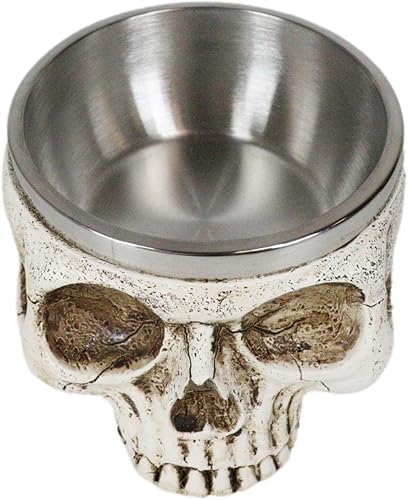 Miniatura 6 de Ebros Gift Día de los muertos Cráneo de hueso metafísico Iones positivos Energía Espiritual Divinidad Smudge Bowl Figurine Skulls Scrying Vessel