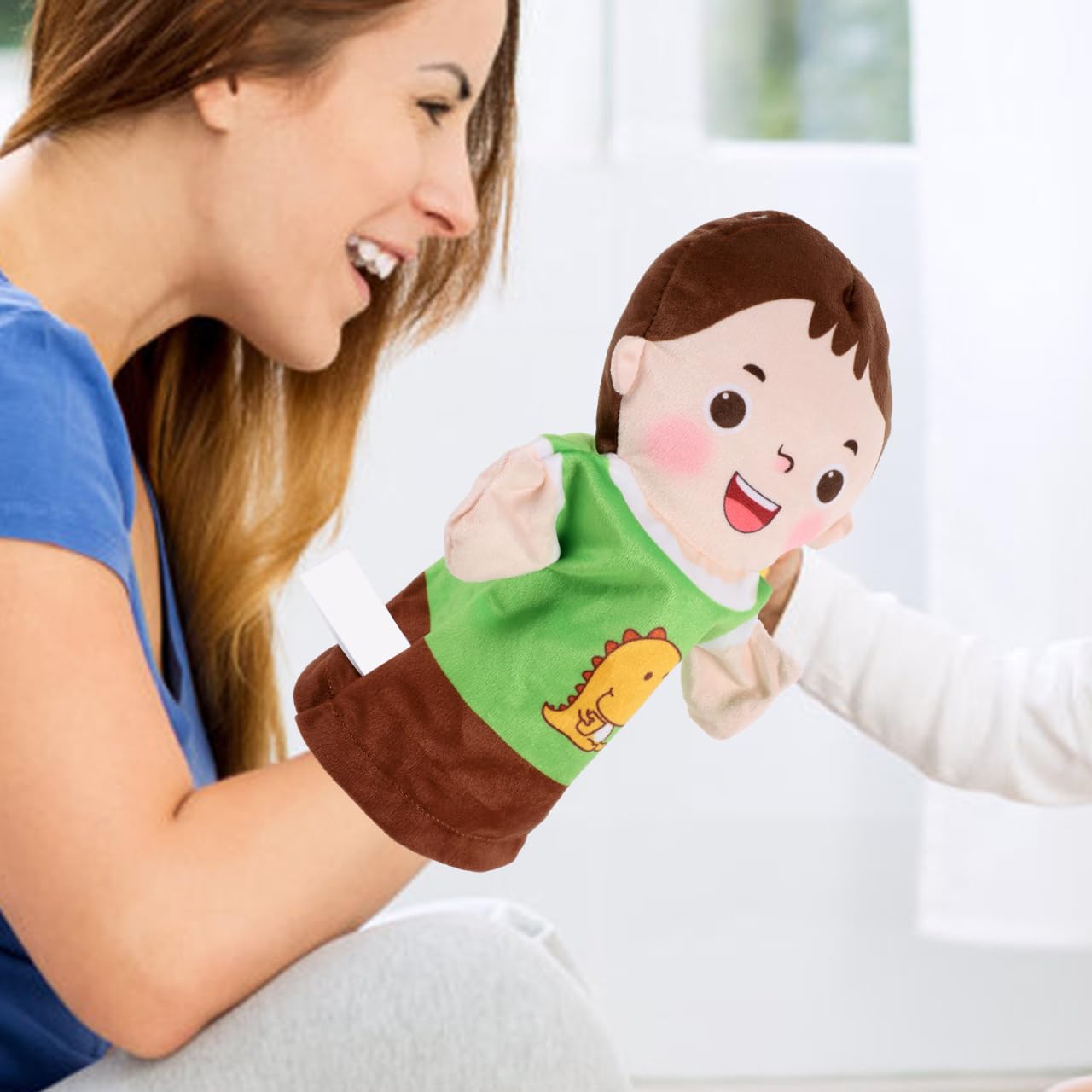Alipis Títeres De Mano para Niños Set De Marionetas Familiares De Peluche Interactivas Figura Realista De 24X8 Pulgadas Juguete Educativo para Juegos De rol Familiar