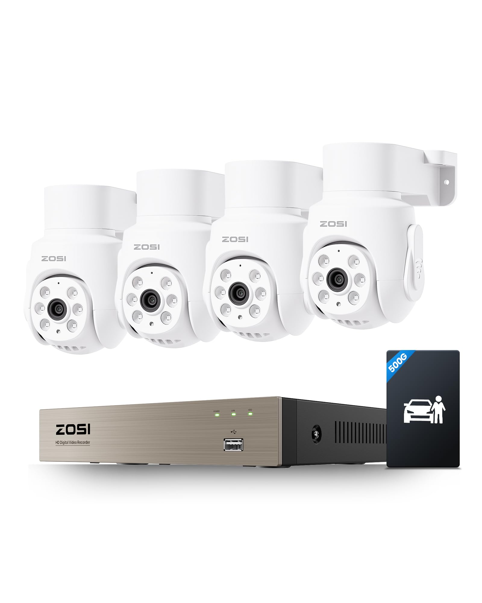 Amazon.com : ZOSI 5MP Wired Security Camera System,4pcs 1080p Pan