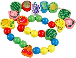 TOYANDONA 56 Pçs Brinquedos Para Crianças Kidcraft Playset Brinquedo Para Crianças Brinquedos De Madeira Crianças Playset Crianças Brinquedos Educativos Desenhos Animados Beading