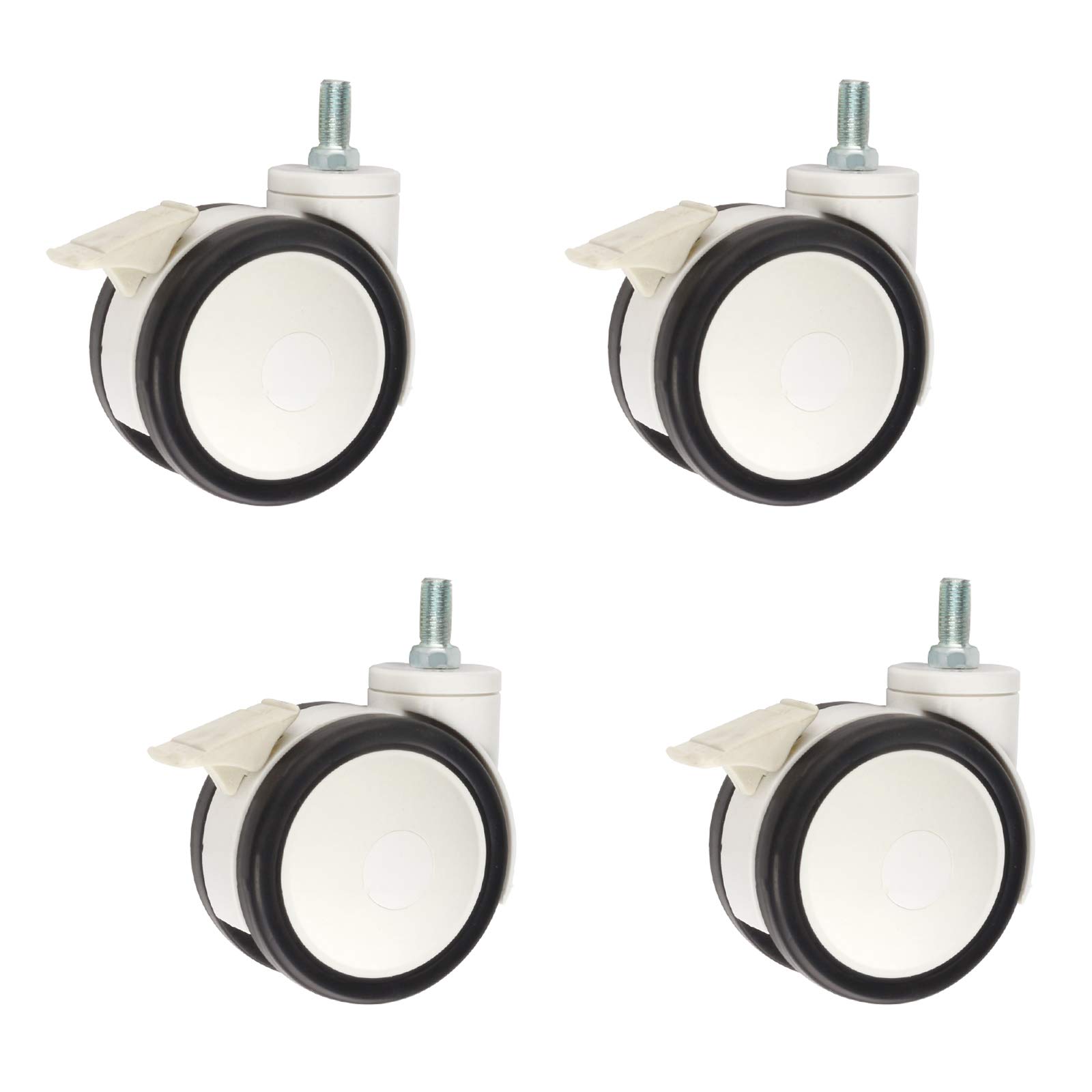 GBRJUYF High-Performance 4-Pack 100mm Trolley Wheels Double Swivel Cs Polyurethane Replacement Parts for Beauty Equipment & Devices Includes Brake