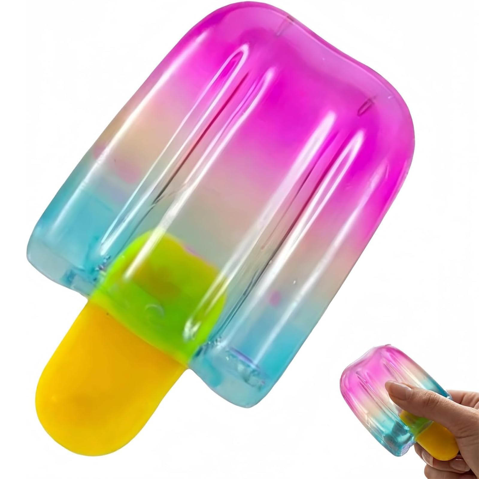 Ice Cream Squeeze Squishy,Summer Sensory Stress Relief,Colorful Soft Ice Cream Sensory Squeeze Fidget Toy,Basket Stuffer Party Favors for Anxiety Relief Everyone,Birthday Gift