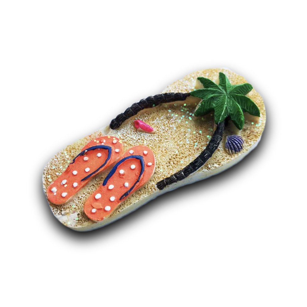 Wedare Magnet Souvenir 3D Beach Slippers Refrigerator Magnet,Maldives Bali Boracay Saipan Palau Tourist Souvenirs,Ocean Style Fridge Magnet,Home and Kitchen Decoration, Gift