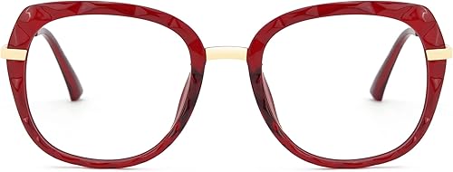 Zeelool Lentes gruesos de gran tamaño Cat Eye TR90 con bloqueo de luz azul para mujer Daisy OT959223