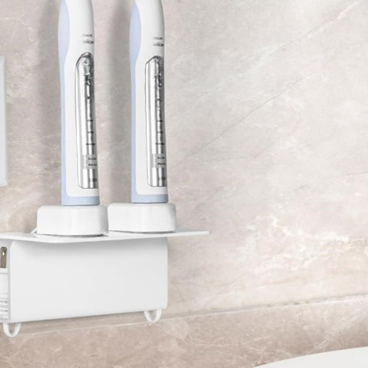 Porta Spazzolino Salvaspazio da in Acrilico Bianco Organizer Cavi e Design Minimalista per Bagno e Cucina
