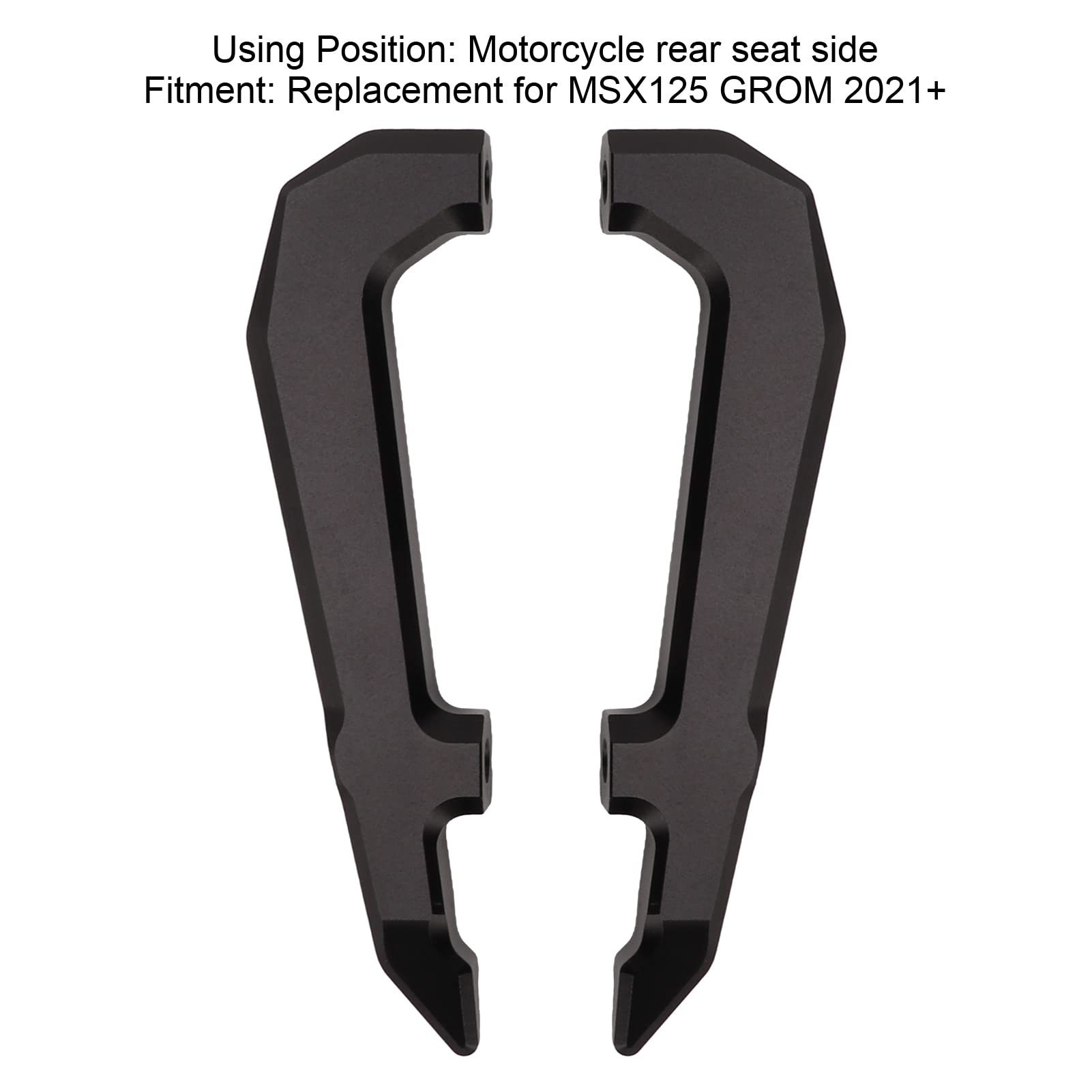 Asas de Agarre para Pasajero, Aleación de Aluminio, 2 Piezas, Barra de Agarre para Asiento Trasero de Motocicleta a Prueba de Viento para Modificación de Motocicleta (negro)