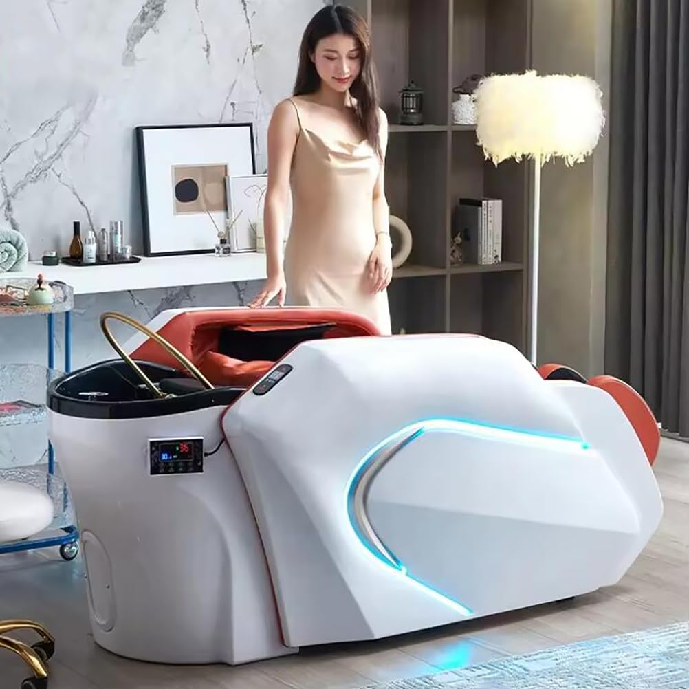 Elektrische Massage-Shampooliege, Kopfmassagetisch mit Wasserzirkulation, Professionelle Salon- Und Spa-Ausstattung mit Intelligenter Ganzkörpermassagefunktion