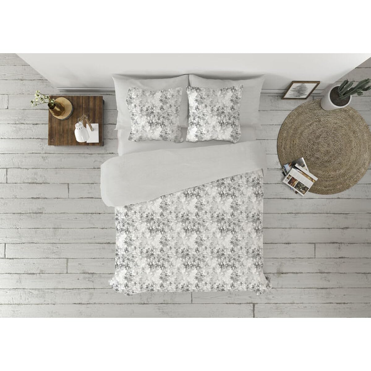Pierre Cardin Lucia Grey Duvet Cover Set for 150/160 Bed 3 Pieces