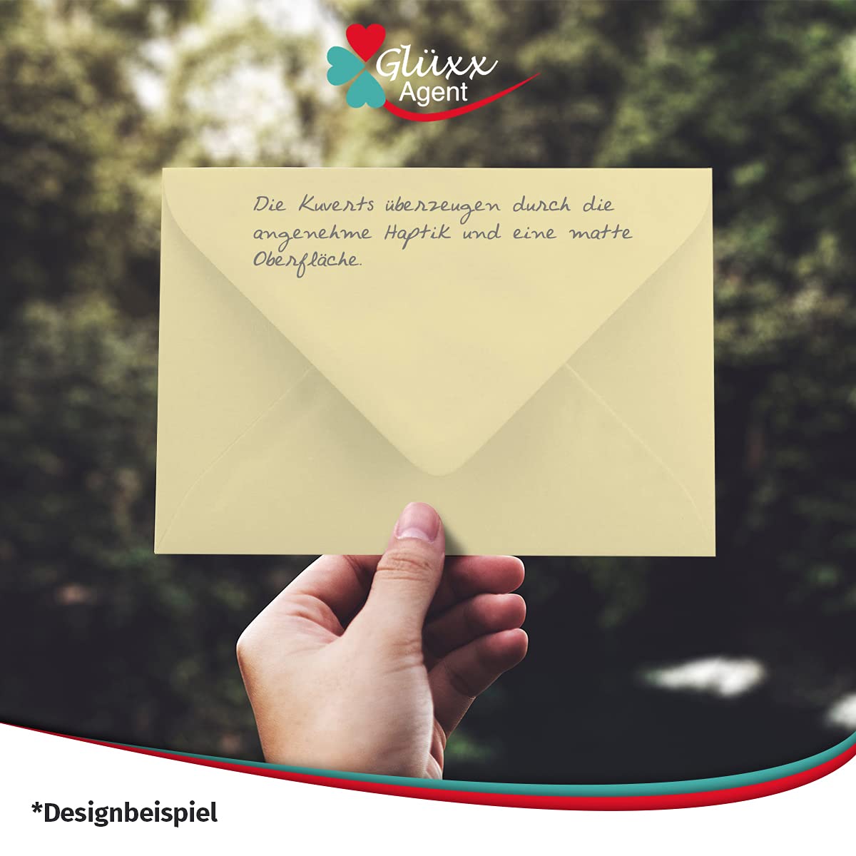 Glüxx-Agent - 750 buste in carta kraft, formato DIN C6, vaniglia, 11,4 x 16,2 cm, 120 g/m², incollaggio a umido, buste per lettere senza finestra per inviti del tuo Glüxx-Agent