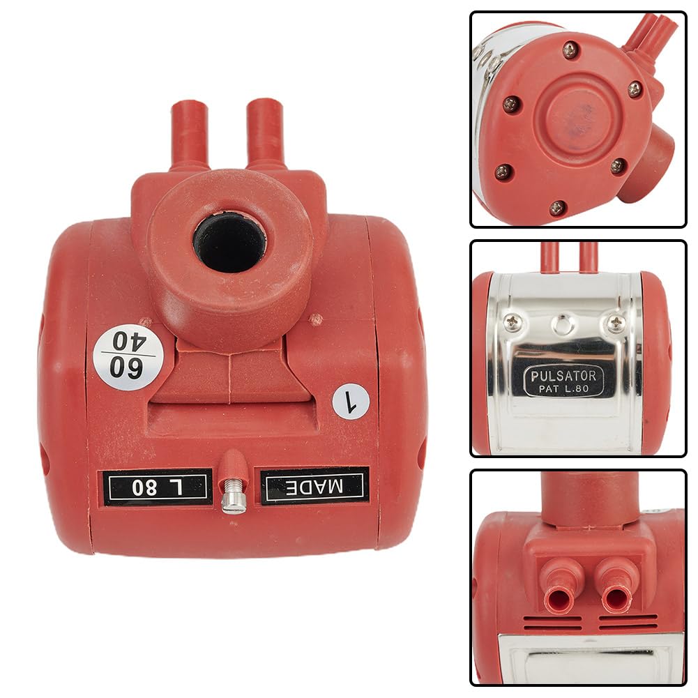 Adjustable Pneumatic Pulsator For Cow Goat Milker, Adjustable Milker Accessories for Cow Sheep Milking Machine Red+Silver Color
