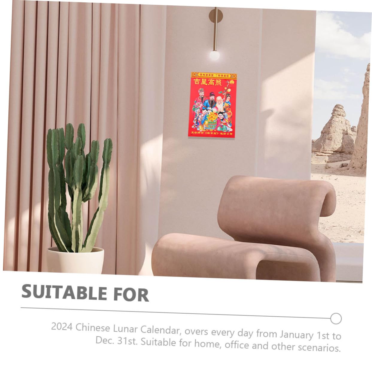 Calendario Lunare Da Appendere Calendario Strappabile Spessa Design Tradizionale Per Eventi Importanti Ottimo Per Decorare Casa e Ufficio Anno Del Drago Con Giorni Propizi Per