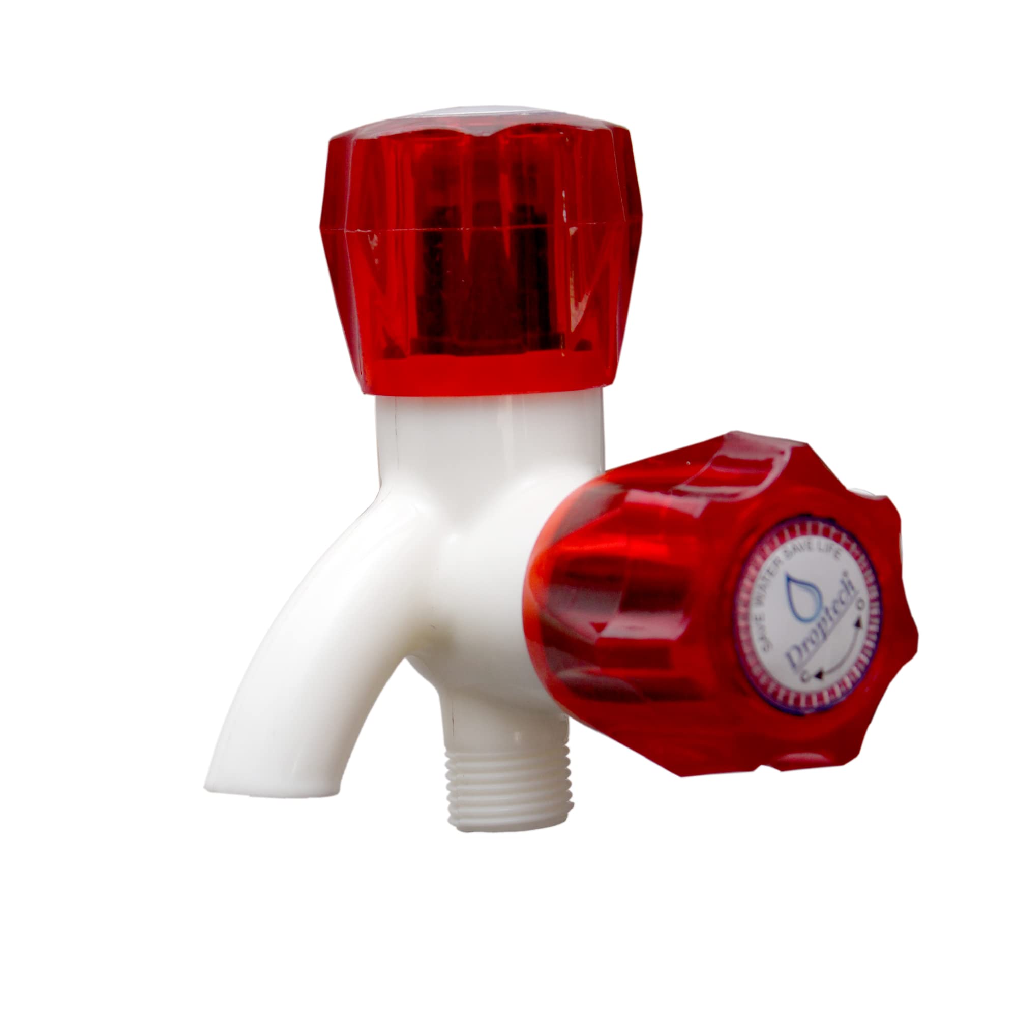 Droptech PVC Two Way BIB Cock Tap Wall Mounted for Kitchen/Bathroom Crystal Red Made of Virgin ABS Plastic Material Pack of 1, Polished (B09MFF3KJN) Amazon Price History, Amazon Price Tracker
