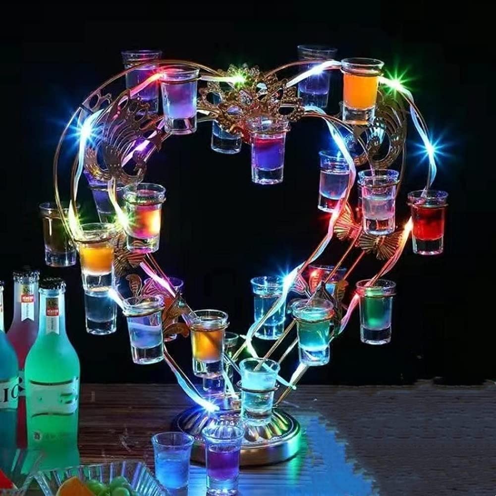 Amazon｜LED ワインラック ハート型,酒棚,テキーラ観覧車, LED酒