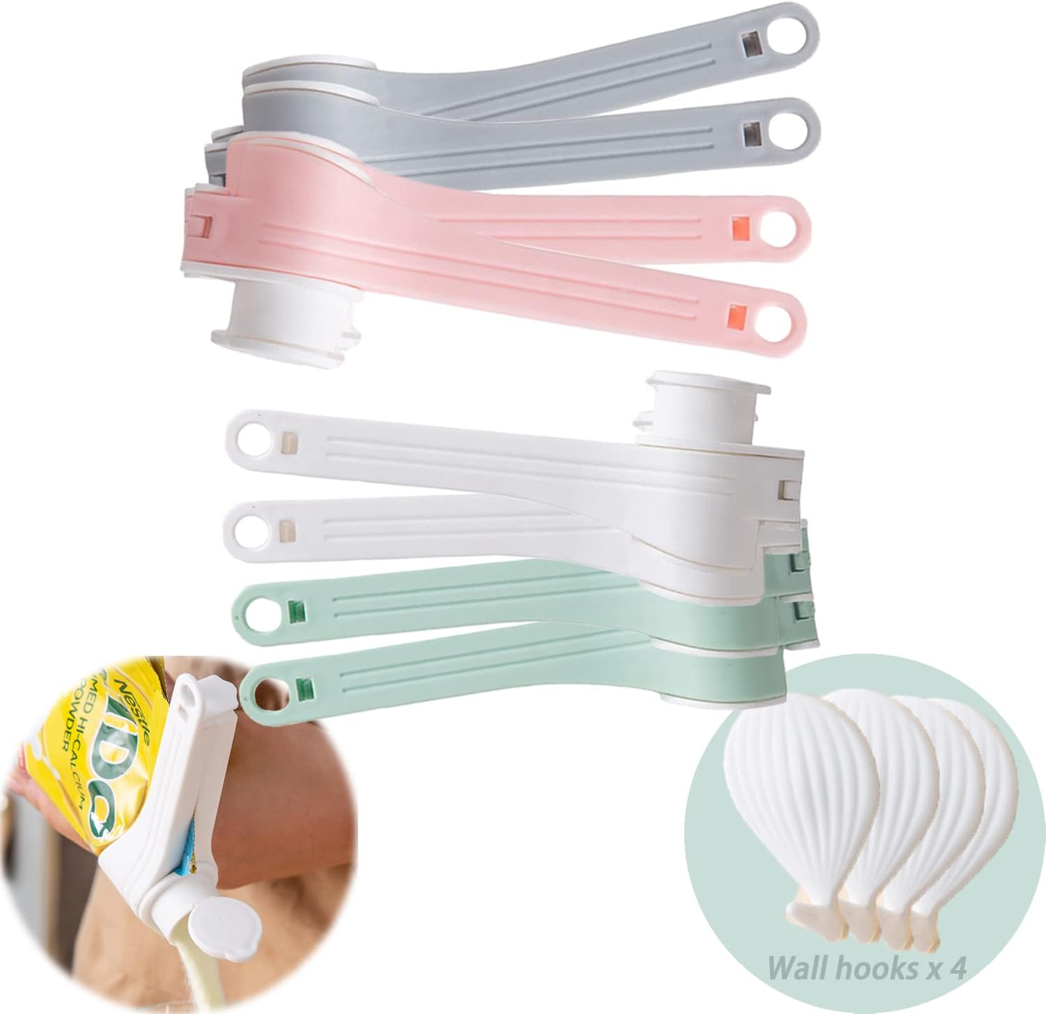 Sturdy Bag Clips Kitchen Organizers accessories and Storage, Sturdy tools & gadgets for Sealing Food, Reusable Bag Sealer Clips organization, 5.9in, 8 Pcs