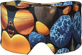 Yellow Pebbles Printed Sleep Eye and Ear Masks (26.8×4.3 inches) Suitable for Travel, Yoga, Deep Rest Indoor and Outdoor