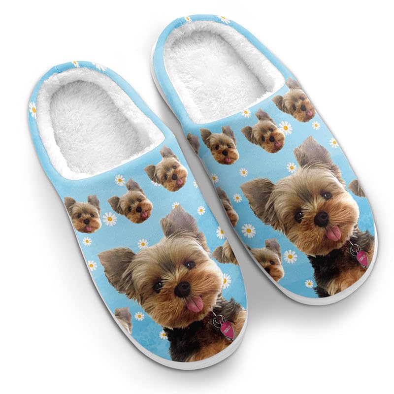 Pawfect House Custom Photo Christmas Slippers For Women Man, Christmas Slippers Gifts For Family, Dog Mom, Cat Mom Gifts2