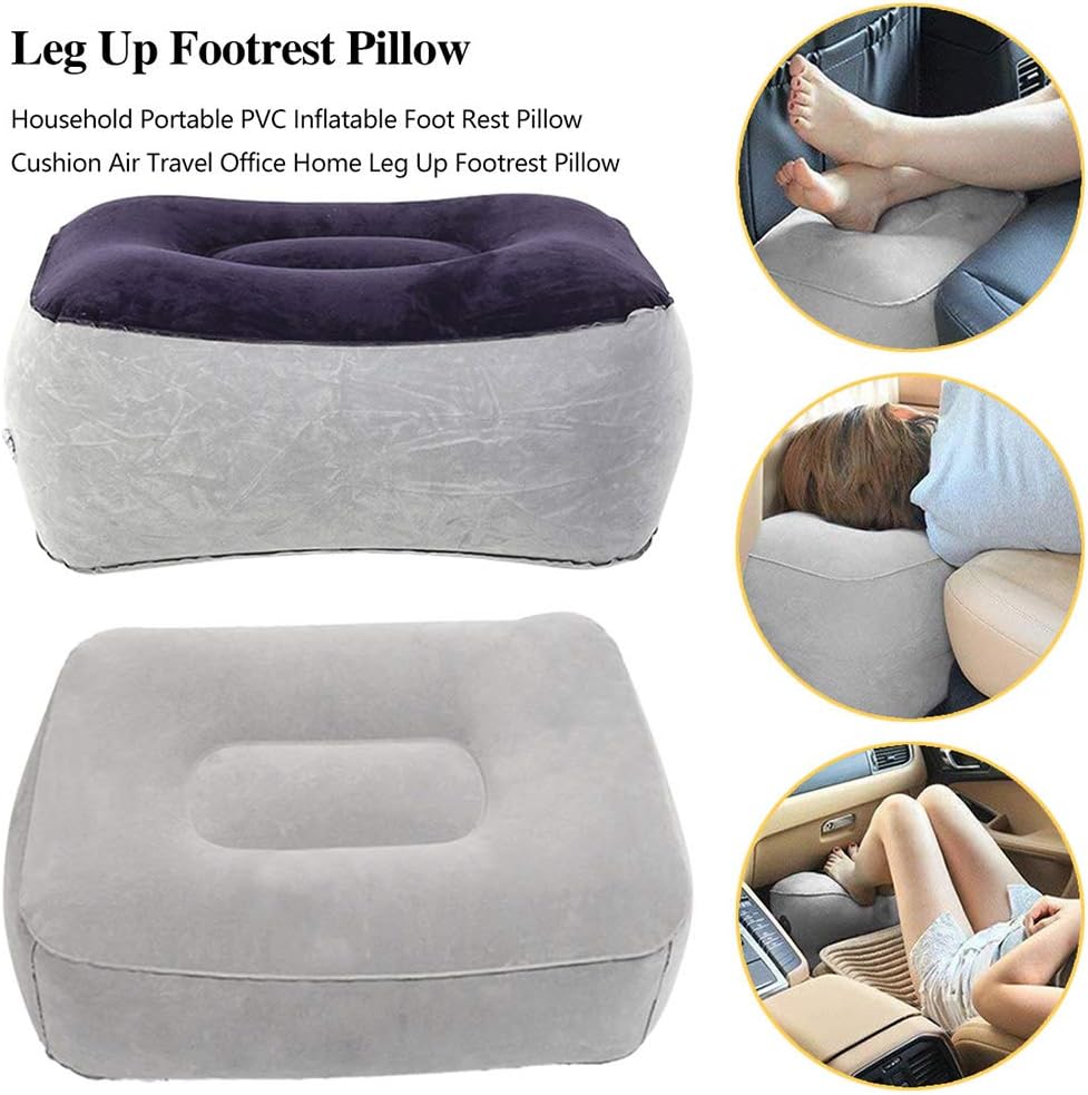CHDHALTD Travel Foot Rest Pillow, Portable Footrest Pad Inflatable Foot Rest Cushion Under Desk, Foot Relax Cushion,Comfortable Footrest for Home, Office, Airplane : Office Products