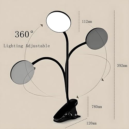 Miniatura 7 de Lupa 5X con luz para manualidades manos libres, lámpara de aumento LED de 3 colores con abrazadera de luz, lámpara de escritorio con lupa, lámpara