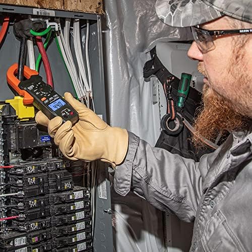 Digital Clamp Meter, Auto-Ranging 400 Amp AC/DC and Non-Contact Voltage Tester Measurements, Klein Tools CL120, Orange