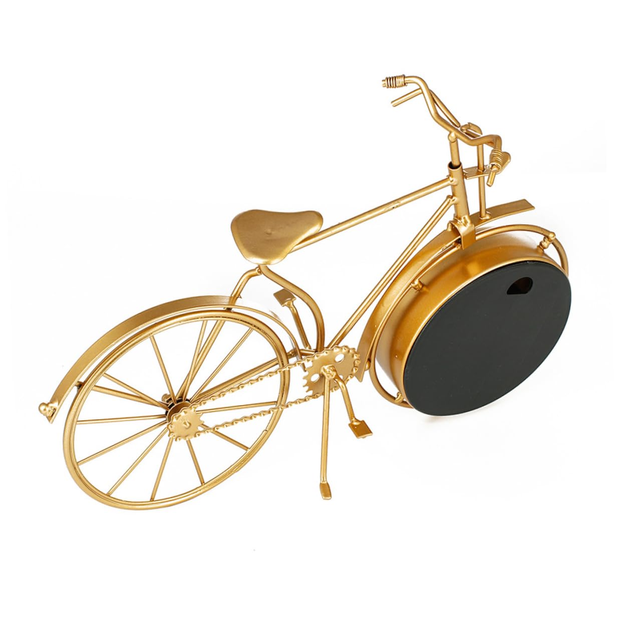 Zerodeko Goldene Fahrradförmige Tischuhr aus Eisen, Leise, Multifunktional