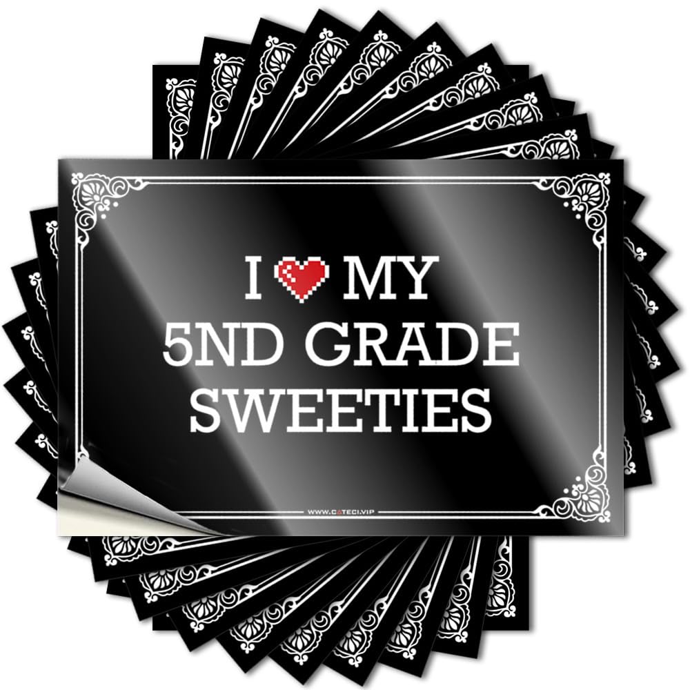 Decals Gifts Waterproof Vinyl Sticker | I Love My 5nd Grade Sweeties Plush Helmet for Free DIY Projects(12X18CM)