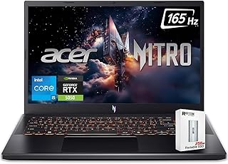acer Nitro V 15 Gaming Laptop, 15.6" FHD 165Hz Display, 13th Intel 8-Core i5-13420H(>Intel i7-1260P), NVIDIA GeForce RTX 5050 8GB GDDR7 Graphics, Backlit KB, Win11 Home, W/256GB PSD(16GB|512GB SSD)