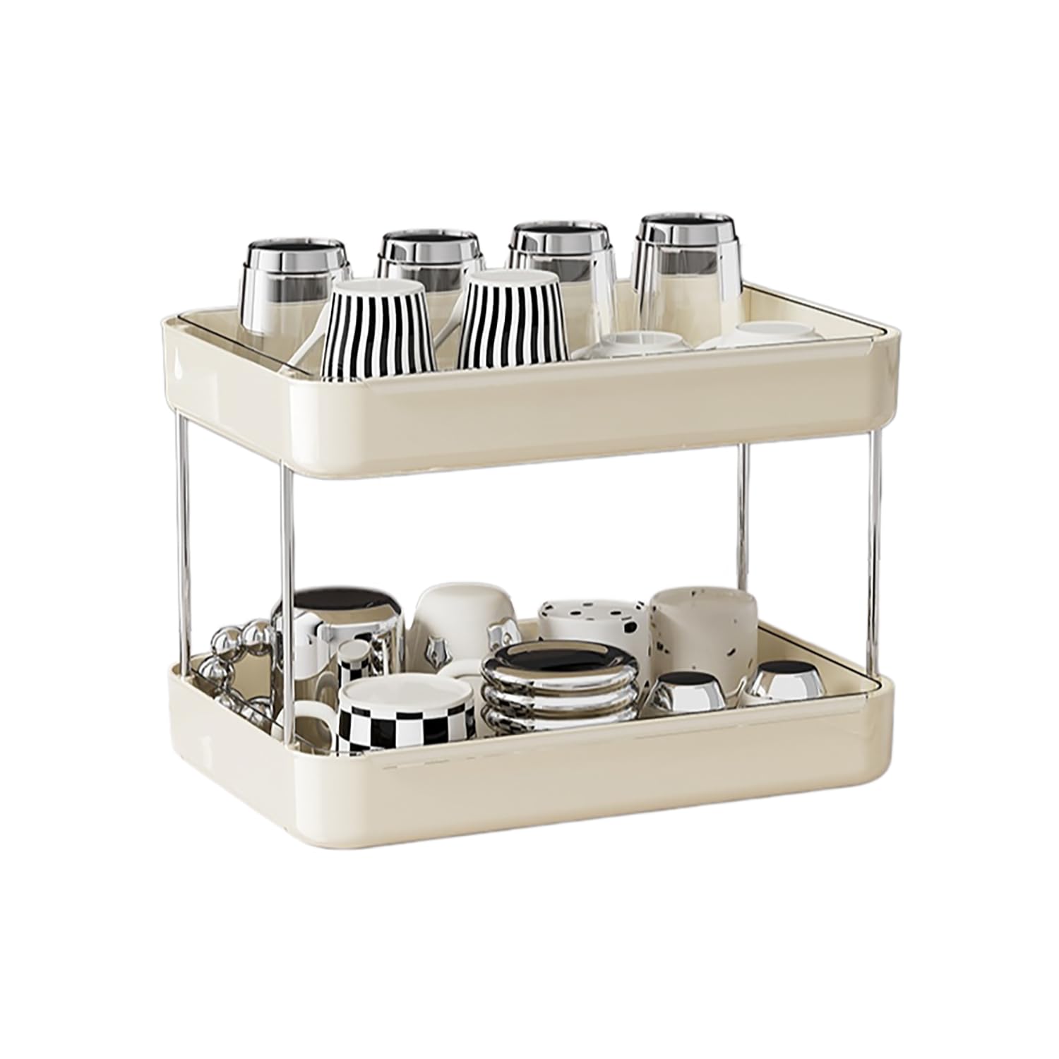 Countertop Mug Shelf, ABS Tray, Removable Drain Tray for Coffee Station