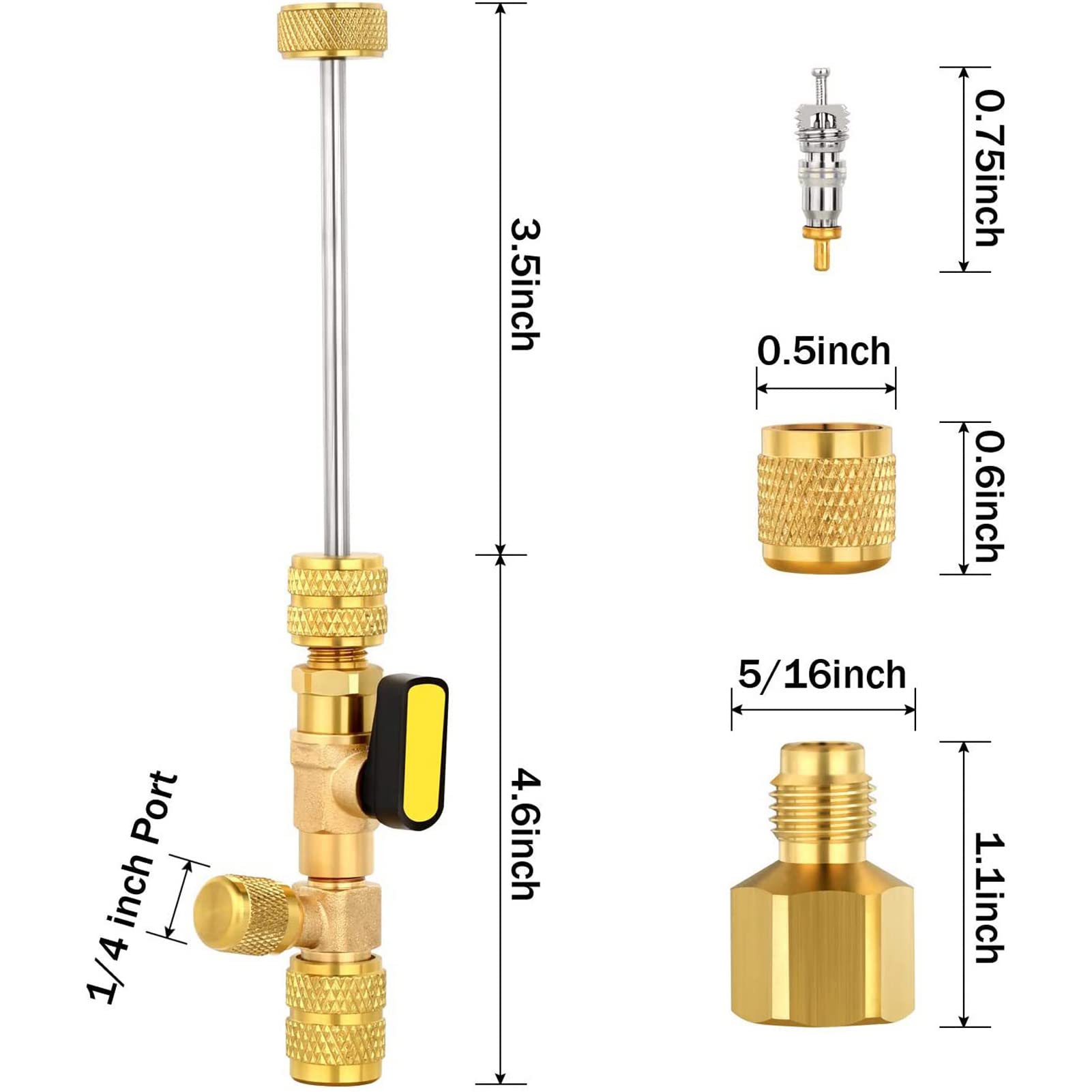 Auto Valvole Core Remover Installa Strumento SAE 1/4 pollici 5/16 pollici Dual Size Auto Aria Condizionata Riparazioni Strumenti per HVAC R22 R410A