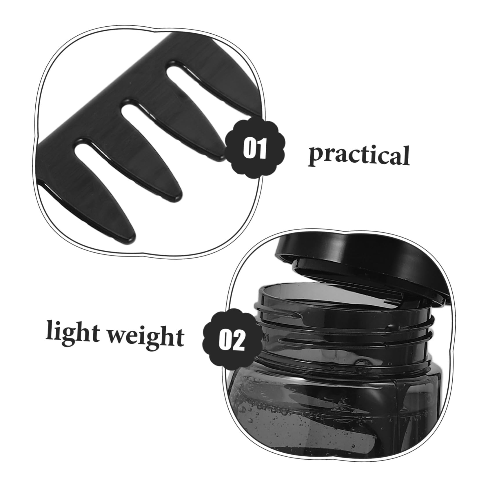Didiseaon Botella Aplicadora de Gel para Peinar el Cabello Negro 260ml Pack de 3 Piezas Plástico Ligero y Portátil para Estilistas y Hombres