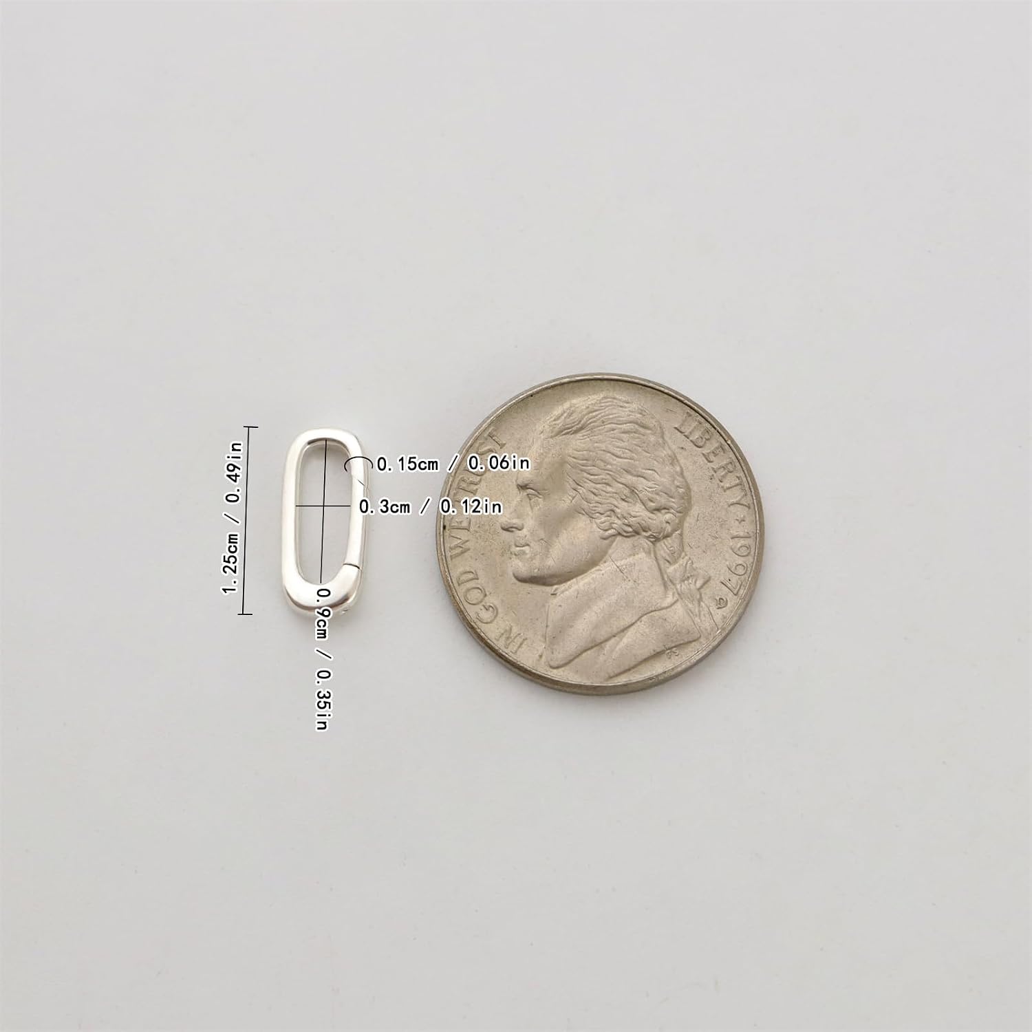 1PC 925 Sterling Silver Lobster Clasp,Tiny Oval Necklace Shortener Spring Ring for Jewelry Finding Necklace Bracelet (Silver(S))