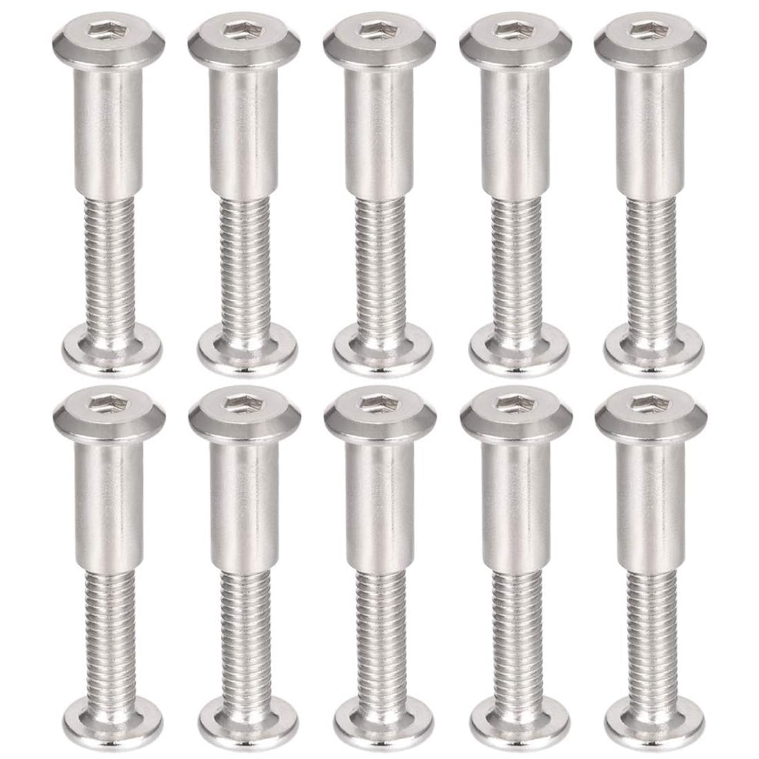 TA-VIGOR M6 Furniture Connector Bolts and Nuts, M6 x 30mm Hex Sleeve Nuts