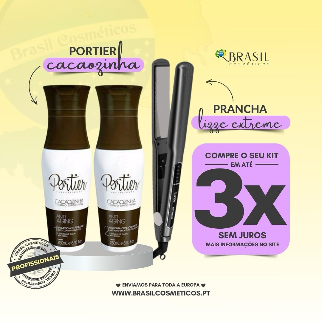 Kit Portier Cacaozinha Alisamento Progressiva 2x250ml