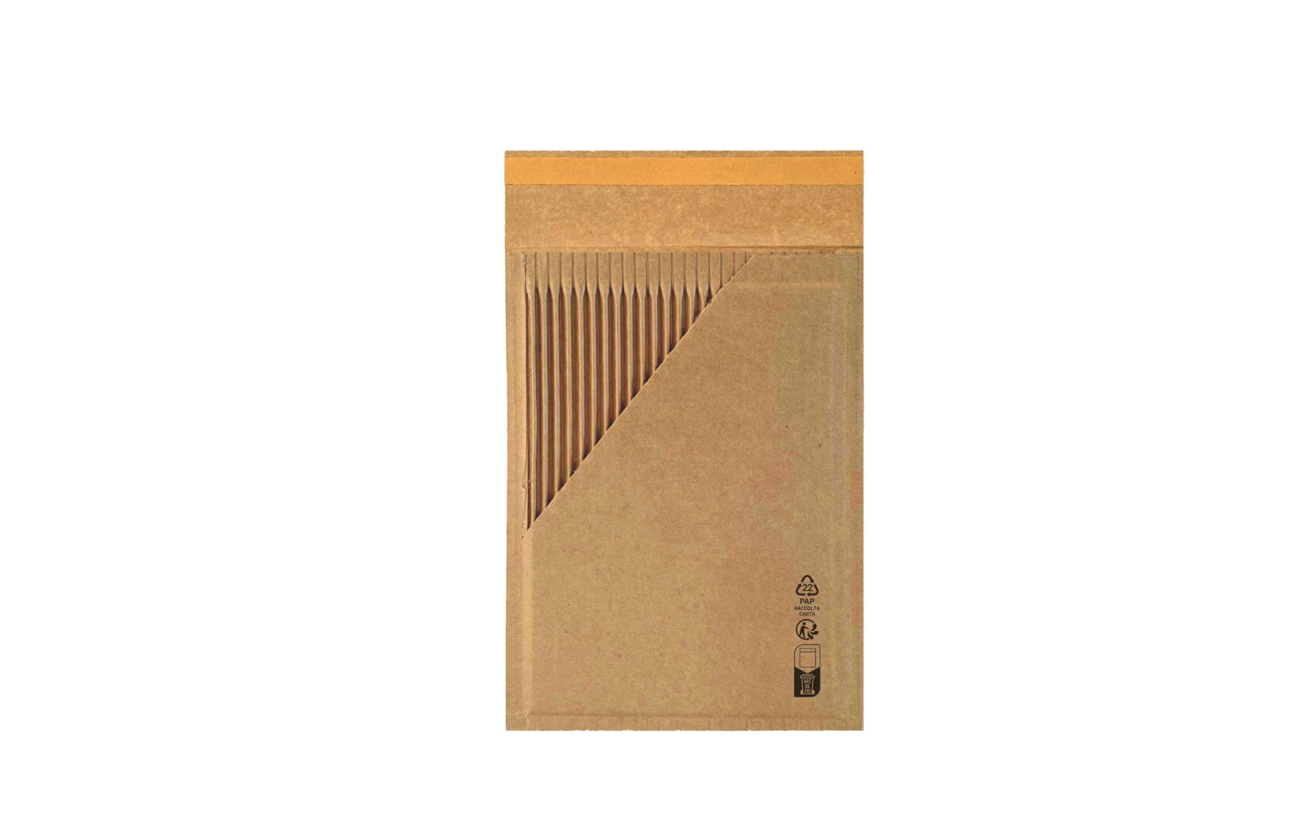 Carte Dozio - Buste imbottite Wavebag ecologiche in carta per spedizioni - only paper - massima sicurezza - Formato interno 350x470 mm - 100 pezzi in ogni confezione