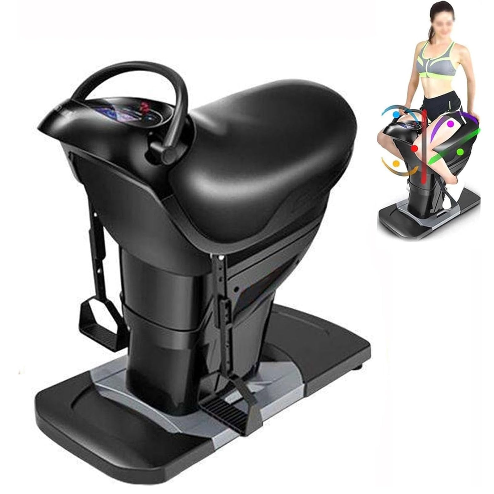 Elektryczny symulator jazdy konnej, maszyna fitness 3D z 20-stopniową regulacją prędkości, funkcja Bluetooth i wyświetlacz LCD, pojemność 150 kg do ćwiczeń domowej siłowni