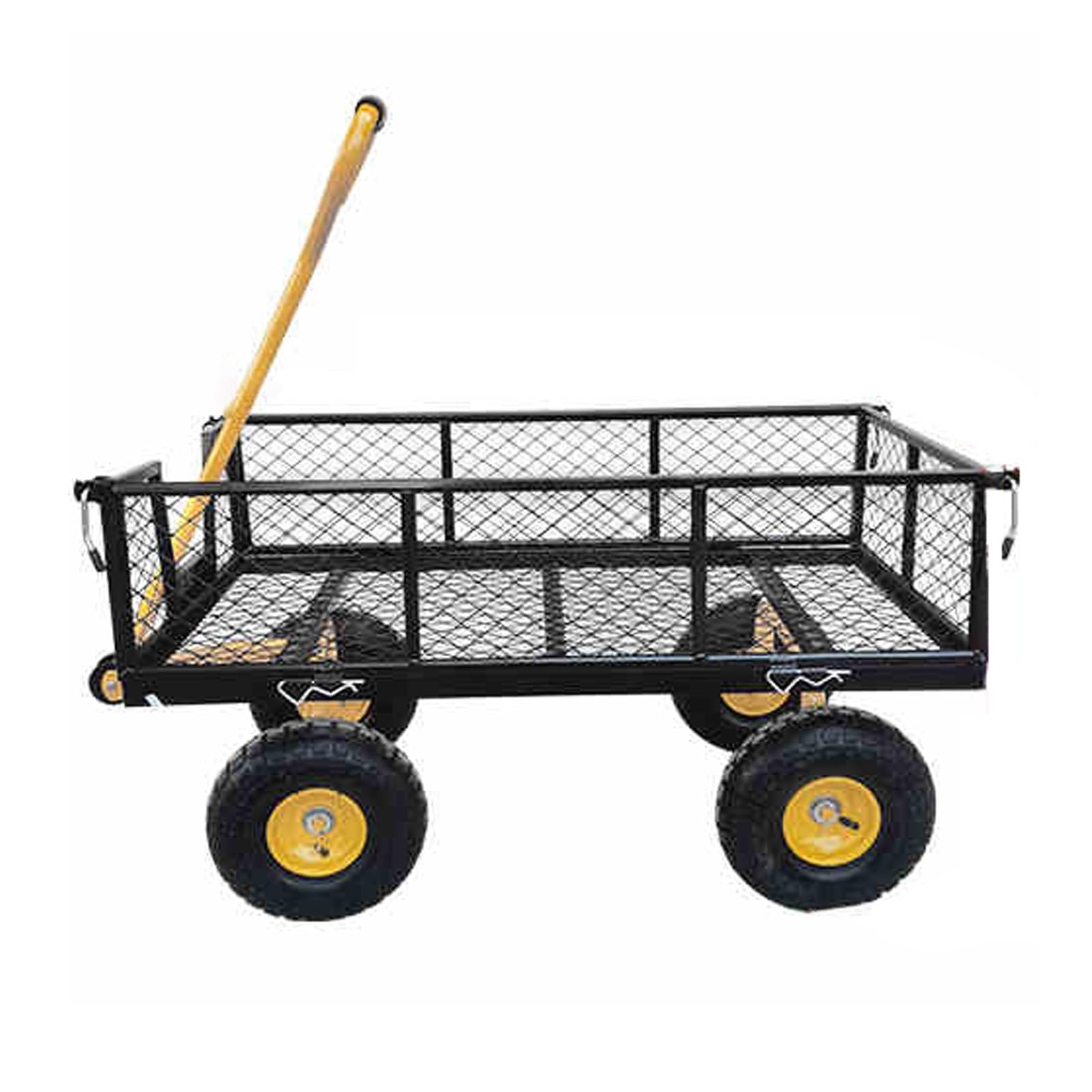 Diese Schubkarre, dieser Gartenwagen aus Metall, dieser robuste Transportwagen mit 4 aufblasbaren Rädern, dieser abnehmbare Gartenschubkarrenwagen eignet sich für Rasen, Gartenarbeit, Erde u