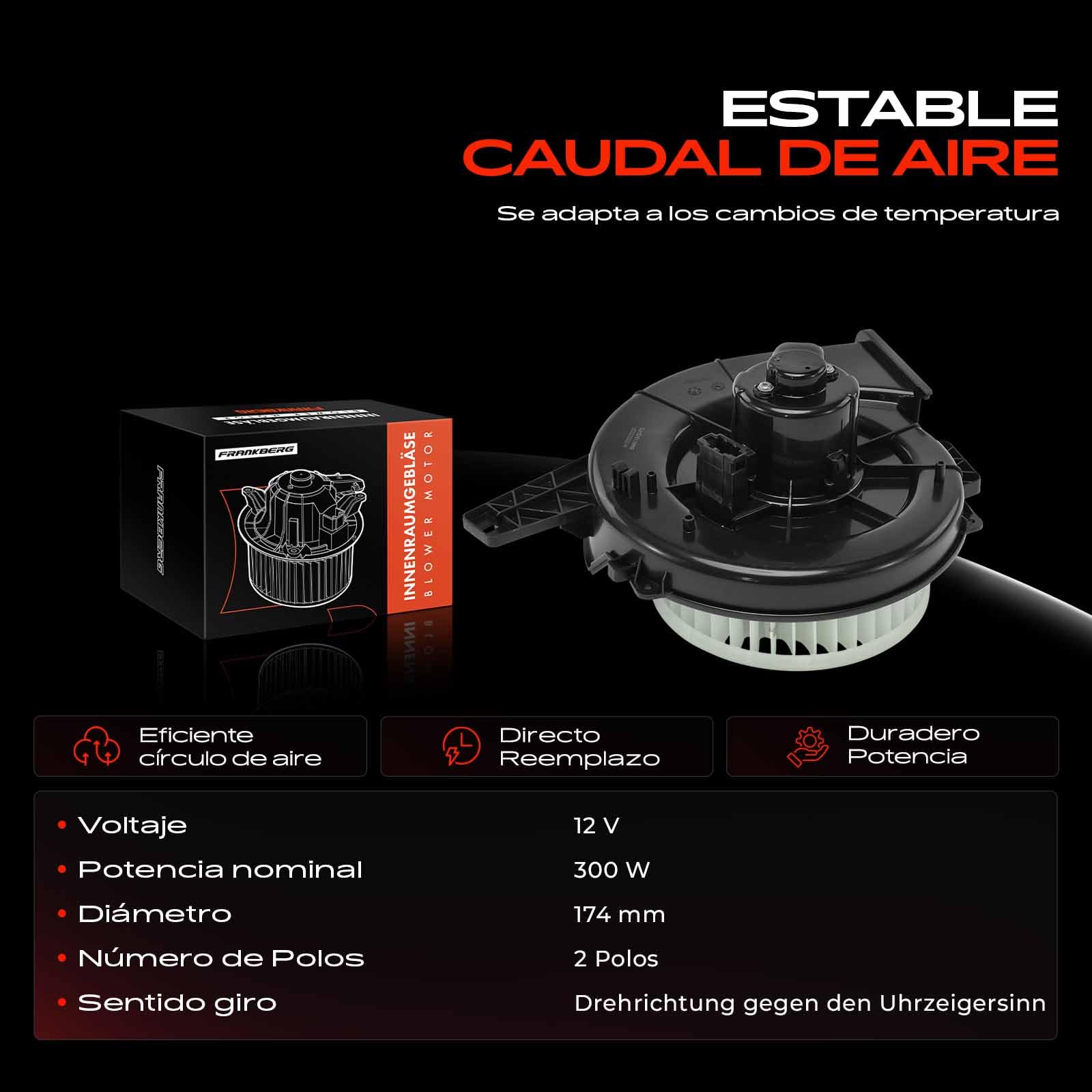 Frankberg Motor del Ventilador del calefactor Compatible con Ibiza IV 6J5 6P1 Ibiza IV SportCoupé 6J1 6P5 A2 8Z0 Ibiza III 6L1 Fdeia I 6Y2 Replace# 05991151