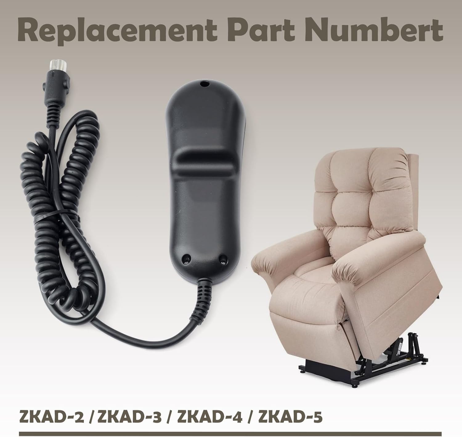 ZKAD-5 Lift Chair Hand Control Only Replacement for Golden for Ultra Comfort Recliner with 2 Motors, with 5 Pin 11 Button Include SIT or Home Not Twilight Replace ZKAD-2 ZKAD-3 ZKAD-4