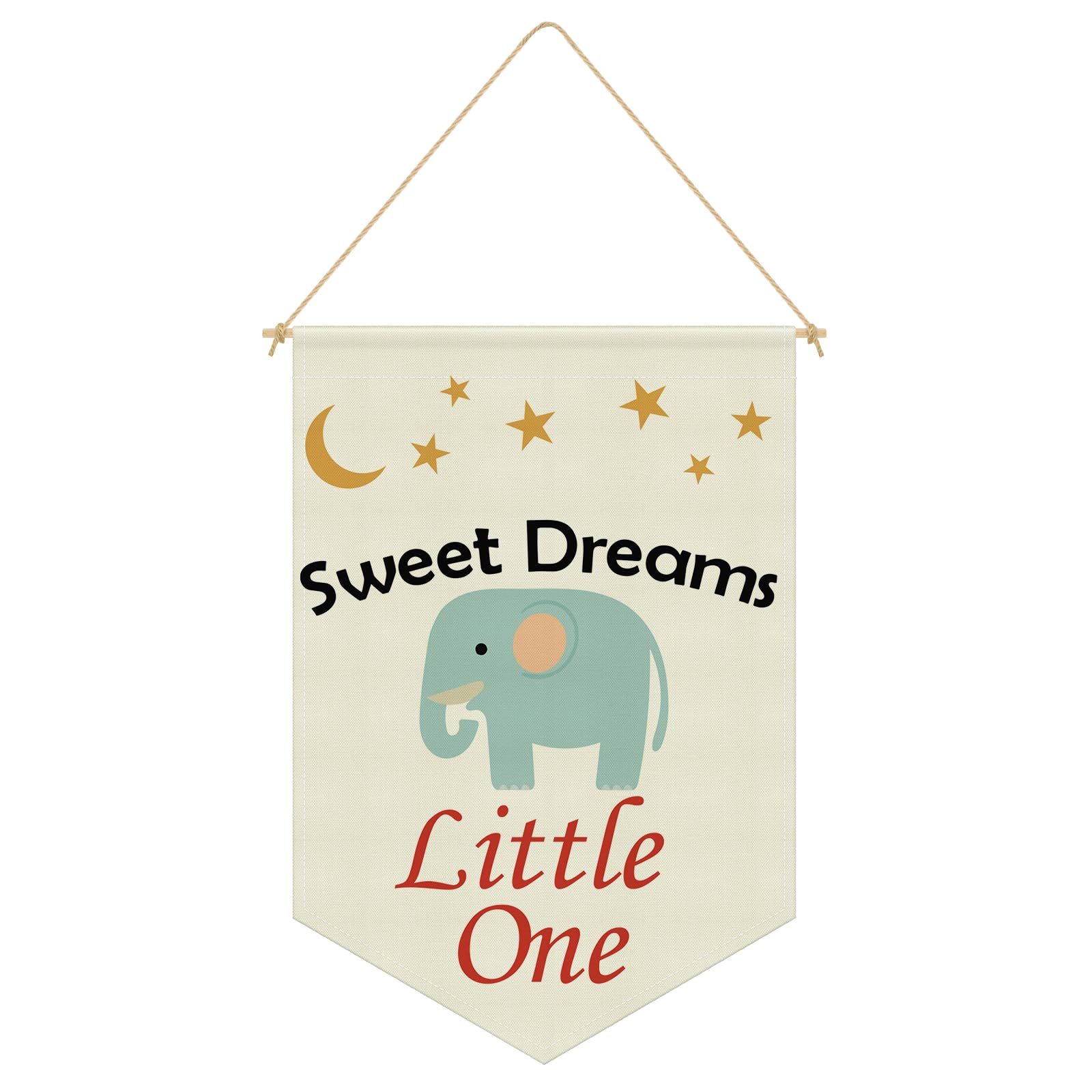 Wall Decor for Kids Room Hanging Pennant Flag Banner Nursery Wall Art Gift for Girls Boys Nursery Playroom Bedroom Decor Children's Room Saying Quote Hanging Sign Linen Cotton Flag