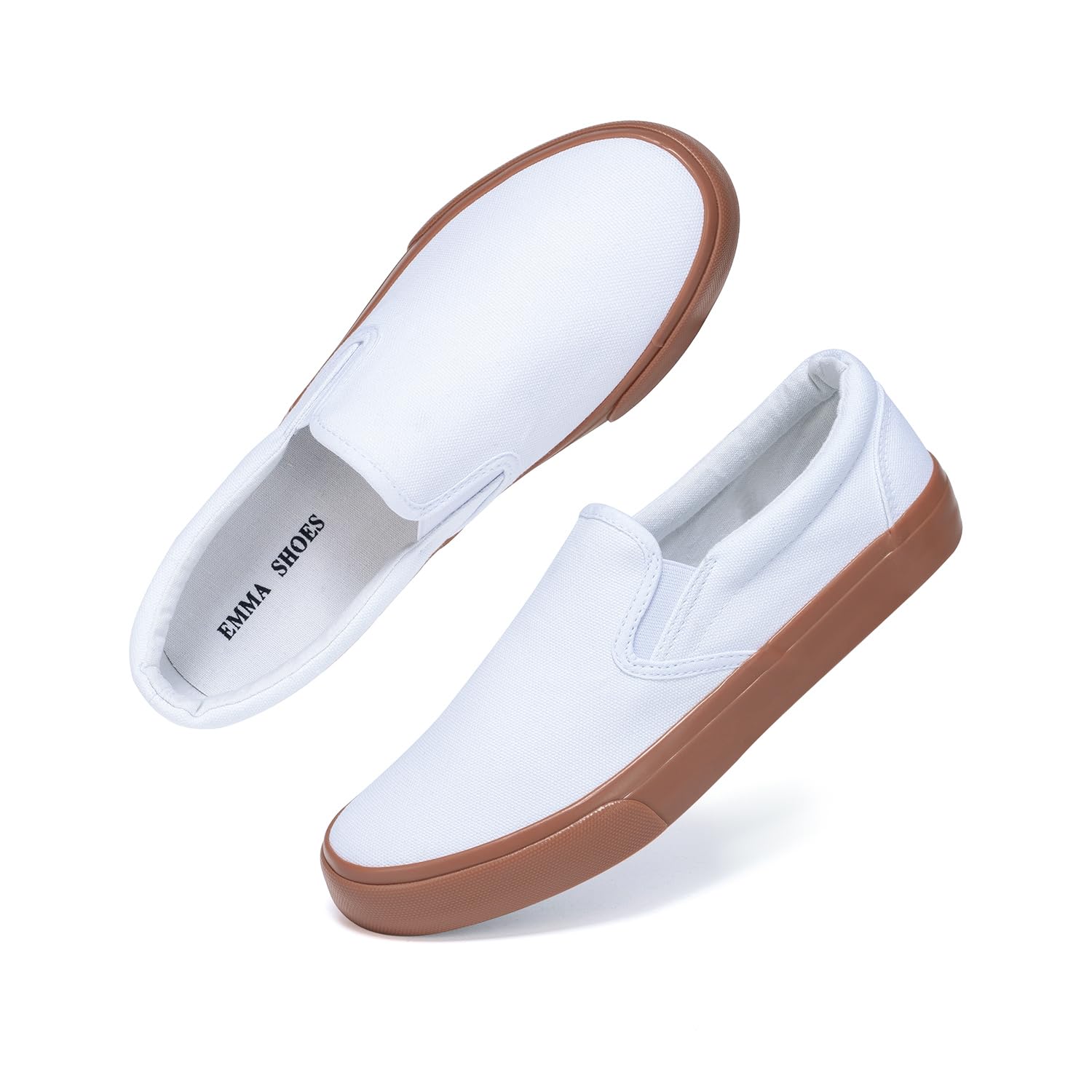 Emma Shoes Low-Top Slip Ons Women's Fashion Sneakers Casual Canvas Sneakers for Women Comfortable Flats Breathable Padded Insole Slip on Sneakers