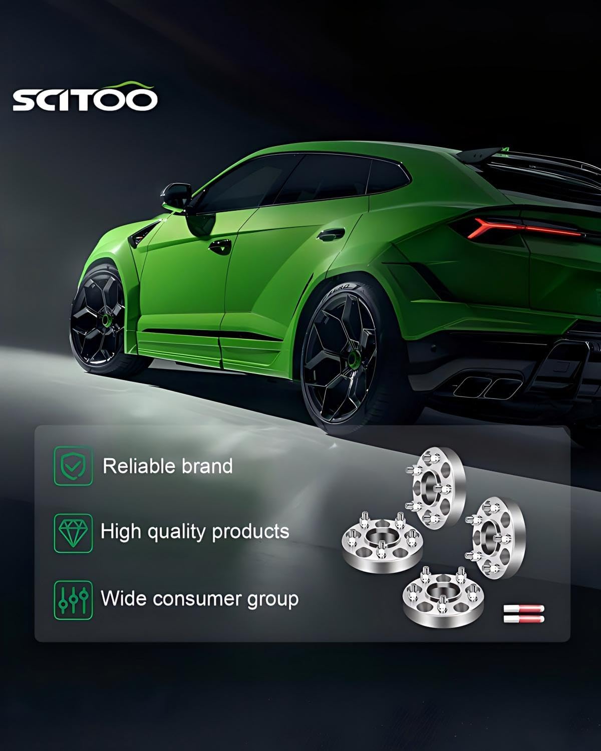 SCITOO 4Pc Allow 5x100 Cars to use 5x4.5 5x114.3mm Wheel Spacers Adapters 1" 25mm 56.1mm CB Bolt On 12x1.25 fits for 2013-2016 for FR-S for BRZ for Forester Wheel spacers adapters
