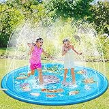Se conecta fácilmente a una manguera de jardín o tubería de PVC, ajuste la presión del agua para disminuir o aumentar la altura de pulverización. Obtener alivio del calor con la alfombra de rociadores para niños para niños.