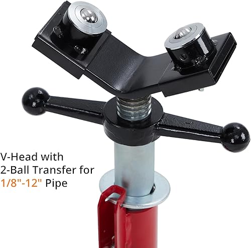Miniatura 3 de Towallmark Soporte de tubo de cabeza en V con 2 bolas, altura ajustable de 28-52 pulgadas, capacidad de 1/8 a 12 pulgadas, capacidad de carga de
