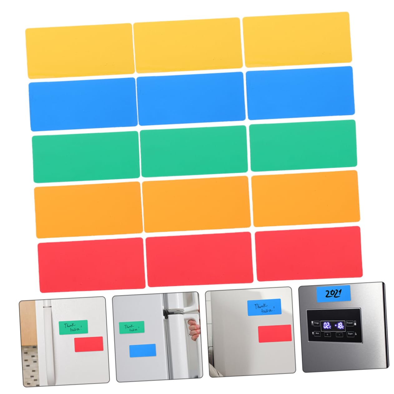 HOMSFOU 3 Sätze Magnetes Wischetikett Löschbar Magnetische Karte Schild Stichworte Klassenzimmer Schule Namensaufkleber Magnetetiketten Trockener Löschstift Magnet Aus Gummi 15 Stücke * 3